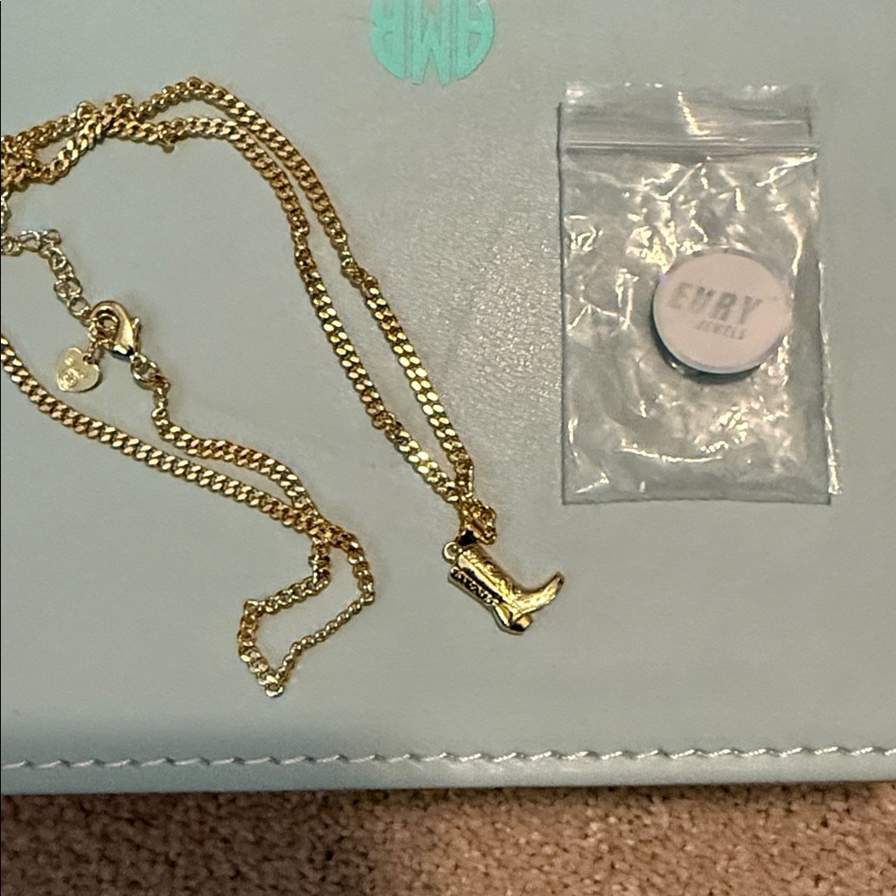 Gold Boot Pendant Necklace